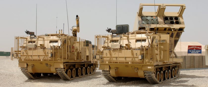 MLRS (Multiple Launch Rocket System) Vehicles at Camp Bastion, Afghanistan